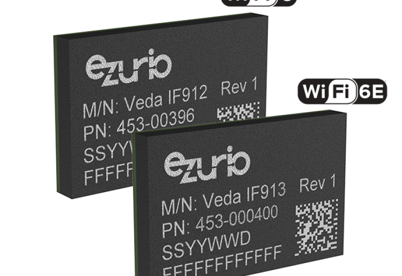 Ezurio Veda IF912 and IF913 Wi-Fi 6/6E and Bluetooth LE 5.4 modules, featuring an integrated ARM Cortex-M33 processor.