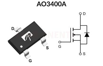 AO3400A N-Channel MOSFET Circuit Symbol 