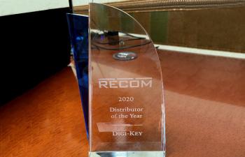 Digi-Key Electronics Named Distributor of the Year by RECOM Power