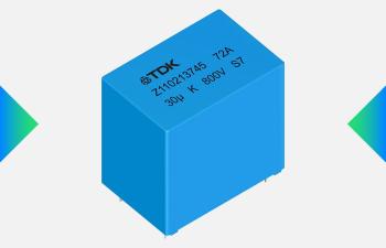 TDK B3272*A/G/T series DC-link film capacitors, designed for high-temperature automotive and industrial power electronics.